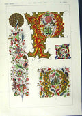Antique Old Print *2507 1860 Art Illuminating Colour Patterns Design Shapes