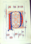 Antique Print *2510 1860 Art Illuminating Alphabet Letters Shapes Patterns