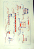 Old Print Ref.794 1860 Art Illuminating Alphabet Letters Patterns Design