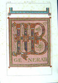 Antique Old Print *2523 1860 Art Illuminating Alphabet Letters Design Colour