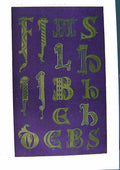 Antique Print *2524 1860 Art Illuminating Alphabet Letters Patterns Colour