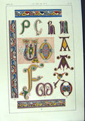 Antique Old Print *2527 1860 Art Illuminating Patterns Colour Drawings Design