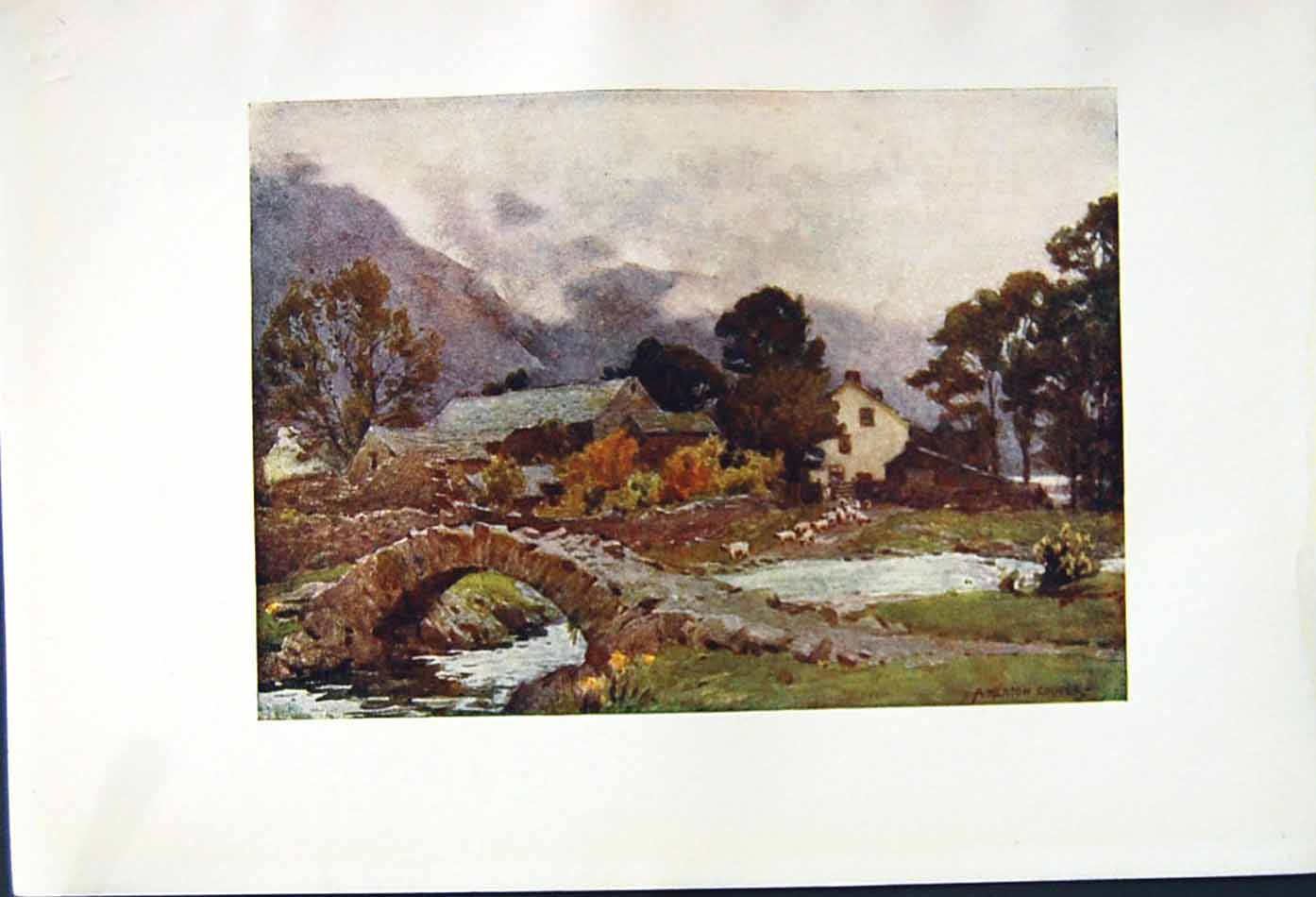 Old Antique Print *2565 1908 English Lakes Wastdalehead Wastwater Cooper