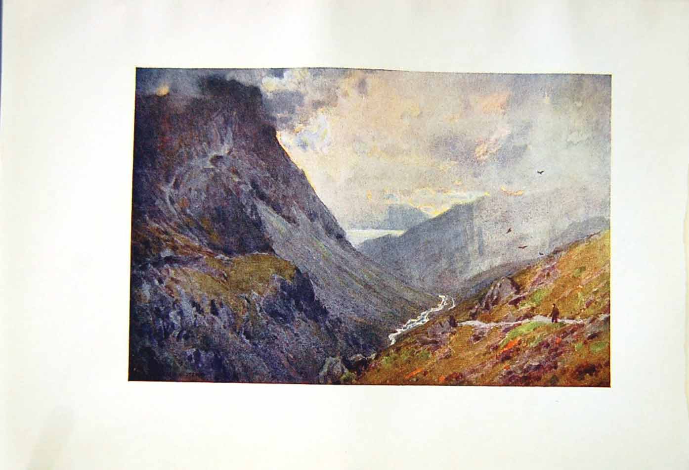 Antique Old Print *2573 1908 English Lakes Honister Pass Buttermere Cooper