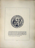 Antique Old Print *2610 1856 Cross Cornwall Seal Sigillum Confraternitatis