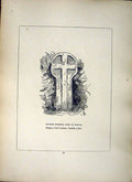 Antique Old Print *2629 1856 Cross Boskenna Gate St. Buryan Cornwall Blight