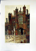 Antique Old Print *2668 C1912 England Great Gatehouse Windsor Castle Colour