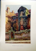 Old Antique Print *2681 C1912 Restoration House Rochester England Colour