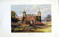 Antique Old Print *2691 C1922 Warwickshire View Charlecote House Garden Deer