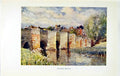 Original Old Vintage Print *2692 C1922 Warwickshire Bidford Bridge River Colour