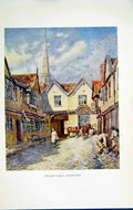 Antique Old Print *2707 C1922 View Palace Yard Coventry Warwickshire Horses
