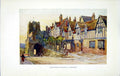 Antique Old Print *2711 Leicester Hospital Warwick C1922 Warwickshire Colour