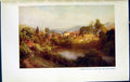 Original Old Vintage Print C1934 View Town Godalming Church Houses Lake Colour