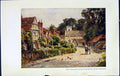 Old Vintage Print C1934 Village Betchworth Dorking Horses Chickens Colour 20th