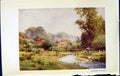 Original Old Vintage Print C1934 Abinger Hammer River Ducks Trees Colour 20th