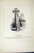 Antique Old Print *2748 C1858 Cross Lanhydrock Churchyard Cornwall England