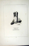 Antique Old Print *2756 C1858 Cross Blisland Village Cornwall England Blight