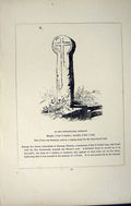 Antique Old Print *2762 C1858 Cross Churchyard Gerrans Church Cornwall Blight