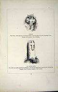 Antique Old Print *2768 C1858 Cross Laneast St. Columb Minor Cornwall England