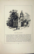 Original Old Antique Print *2789 C1858 Dupath Well Baptistry Cornwall England