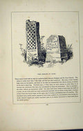 Antique Old Print *2806 C1858 Cross Cornwall Redgate St. Cleer Church Stones