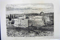 Antique Old Print *2813 C1890 Palestine Southern Wall Temple Area Trees Wall