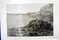 Original Old Antique Print *2815 C1890 Palestine View Dead Sea Cliffs Rocks