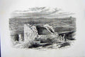 Original Old Antique Print *2825 C1890 Palestine View Ruins Bethel House People