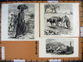 Antique Old Print *2836 C1890 Palestine Women Judaea Ramleh Nicopolis Emmaus