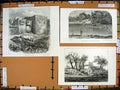 Antique Print *2841 C1890 Palestine Pilgrims Jordan Synagogue Shiloh Walls