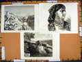 Antique Old Print *2844 C1890 Palestine Convent Mar Saba Fellaheen Nazareth