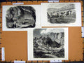 Antique Print *2850 C1890 Palestine Church Jordan Banias Jehoshaphat Tombs