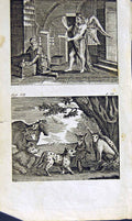 Antique Old Print *2866 1805 Mary Ann Adams Fables Miser Plutus Wild Boar Ram