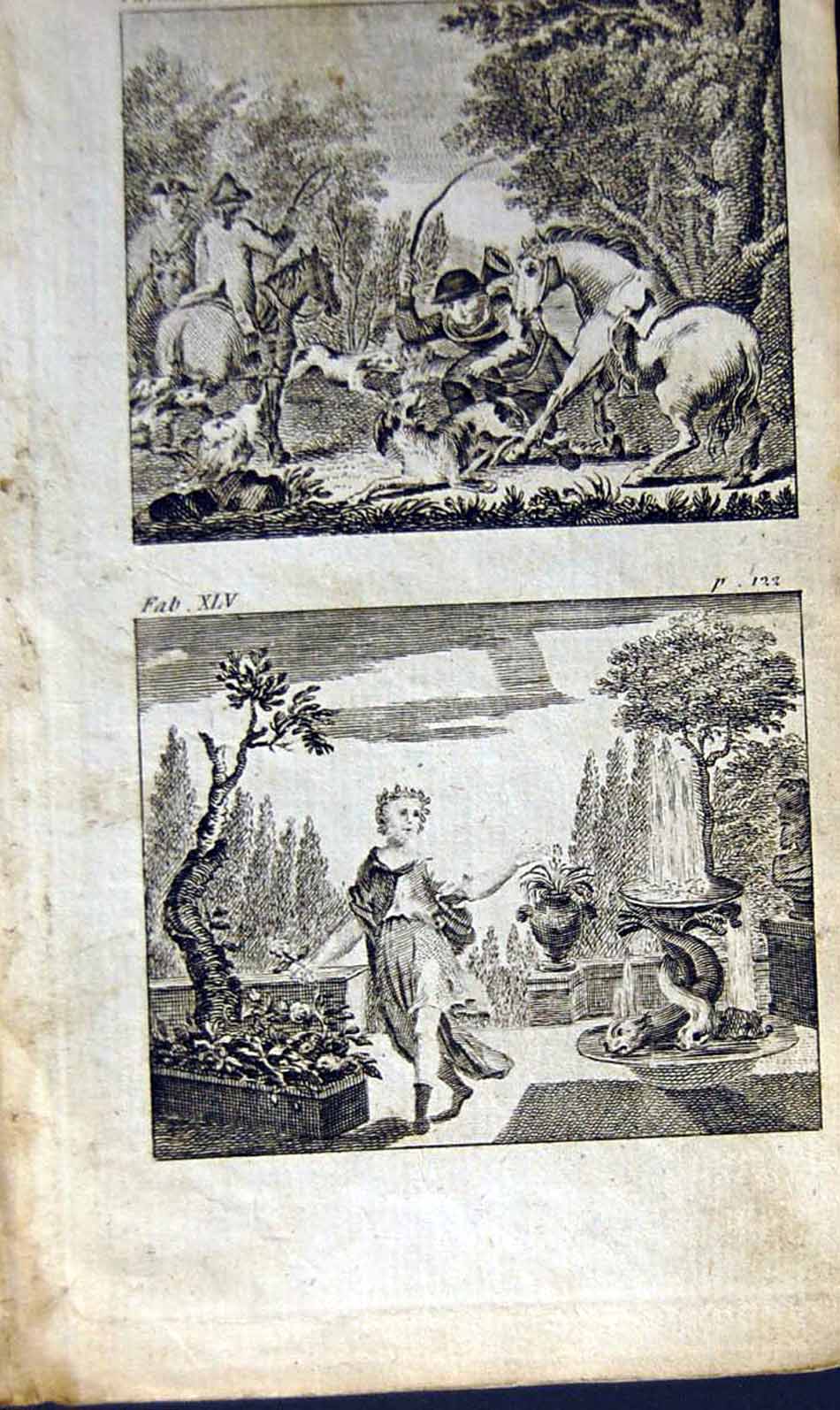 Old Antique Print *2880 1805 Mary Adams Fables Hound Huntsman Poet Rose