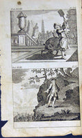Antique Print *2881 1805 Mary Adams Fables Cur Horse Shepherds Dog Man Flea