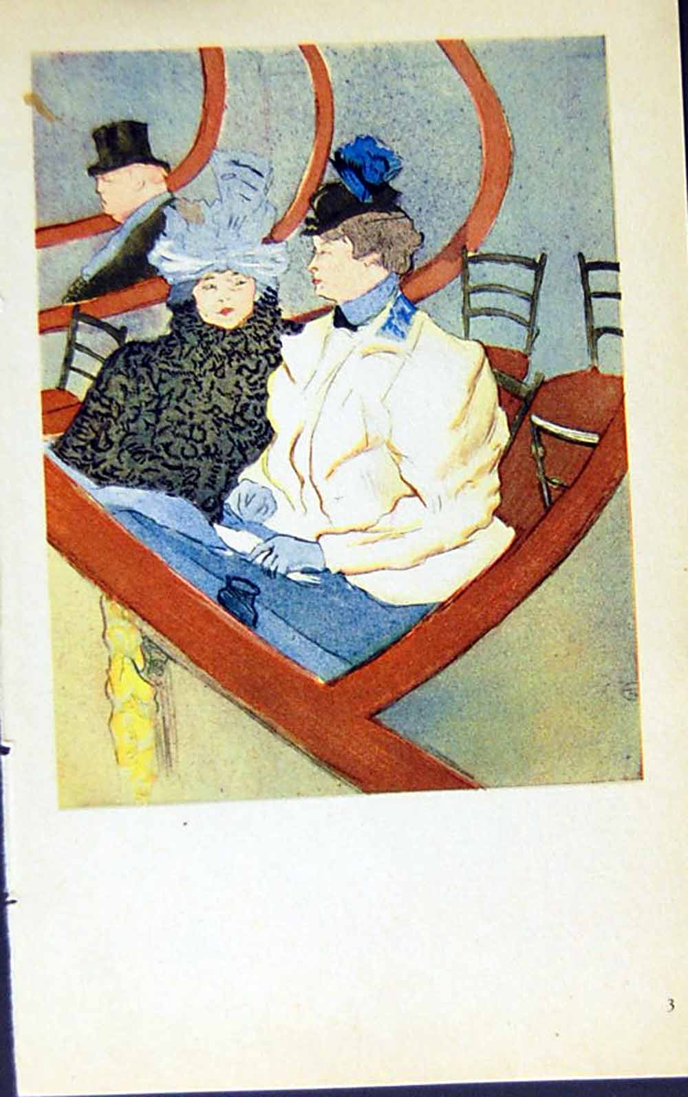 Antique Old Print *2889 Toulouse-Lautrec Marx C1952 La Grande Loge Theatre