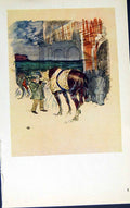 Antique Old Print *2894 Toulouse-Lautrec Marx C1952 Le Paddock Horses Colour