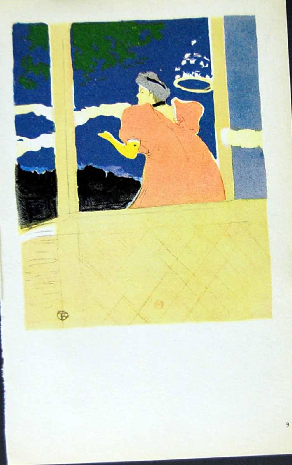 Old Vintage Print *2895 Toulouse-Lautrec Marx C1952 Aux Ambassadeurs Lady