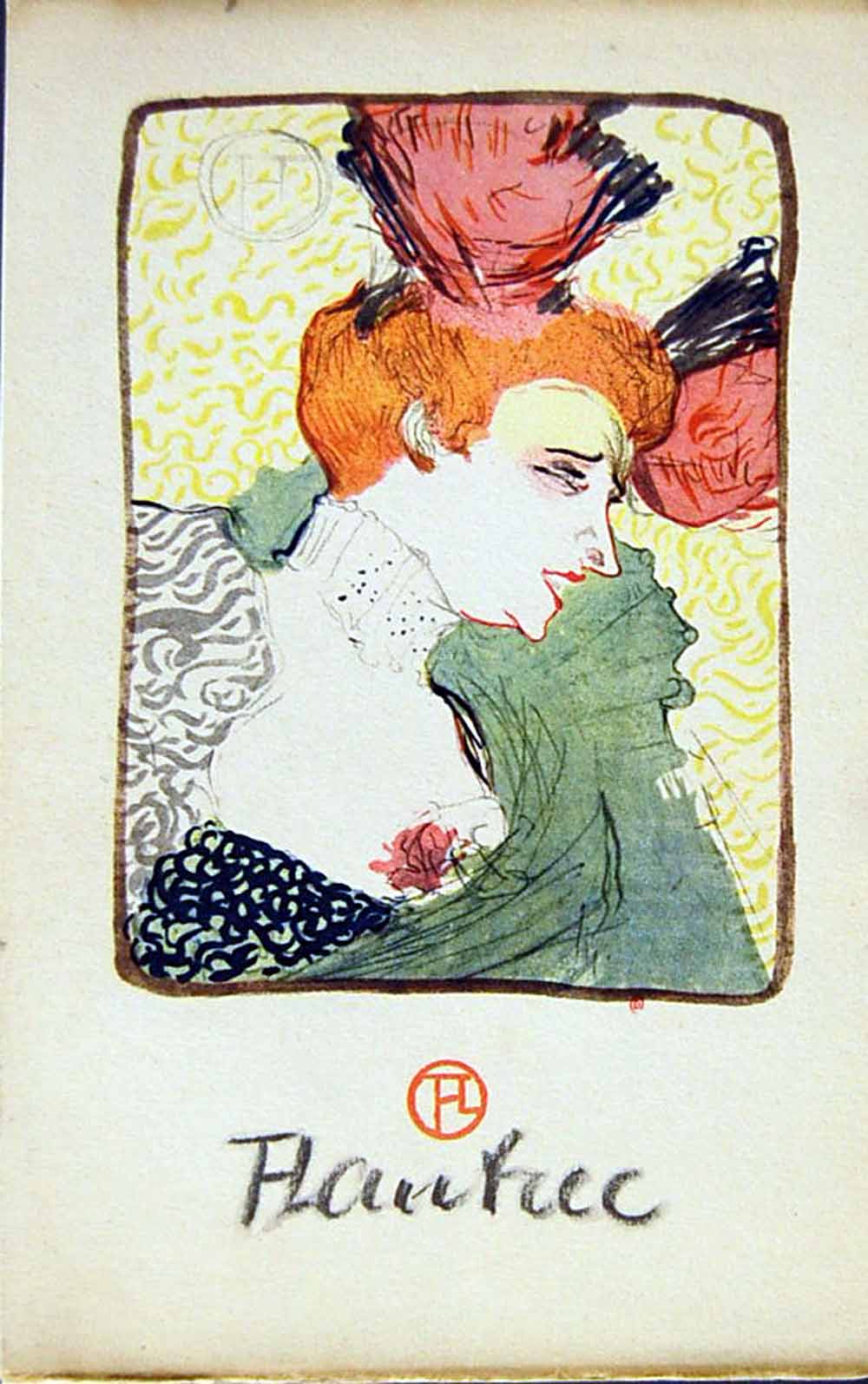 Original Old Vintage Print *2905 Toulouse-Lautrec Marx C1952 Colour Lady Woman