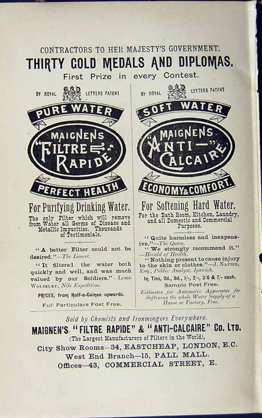 Antique Print *2929 1889 Advertisement Shooting Lancaster Maignens Walkers