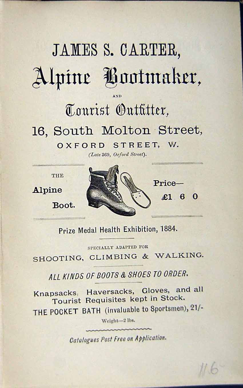 Antique Print *2938 1889 Advertisement Shooting Lancaster Bootmaker Carter