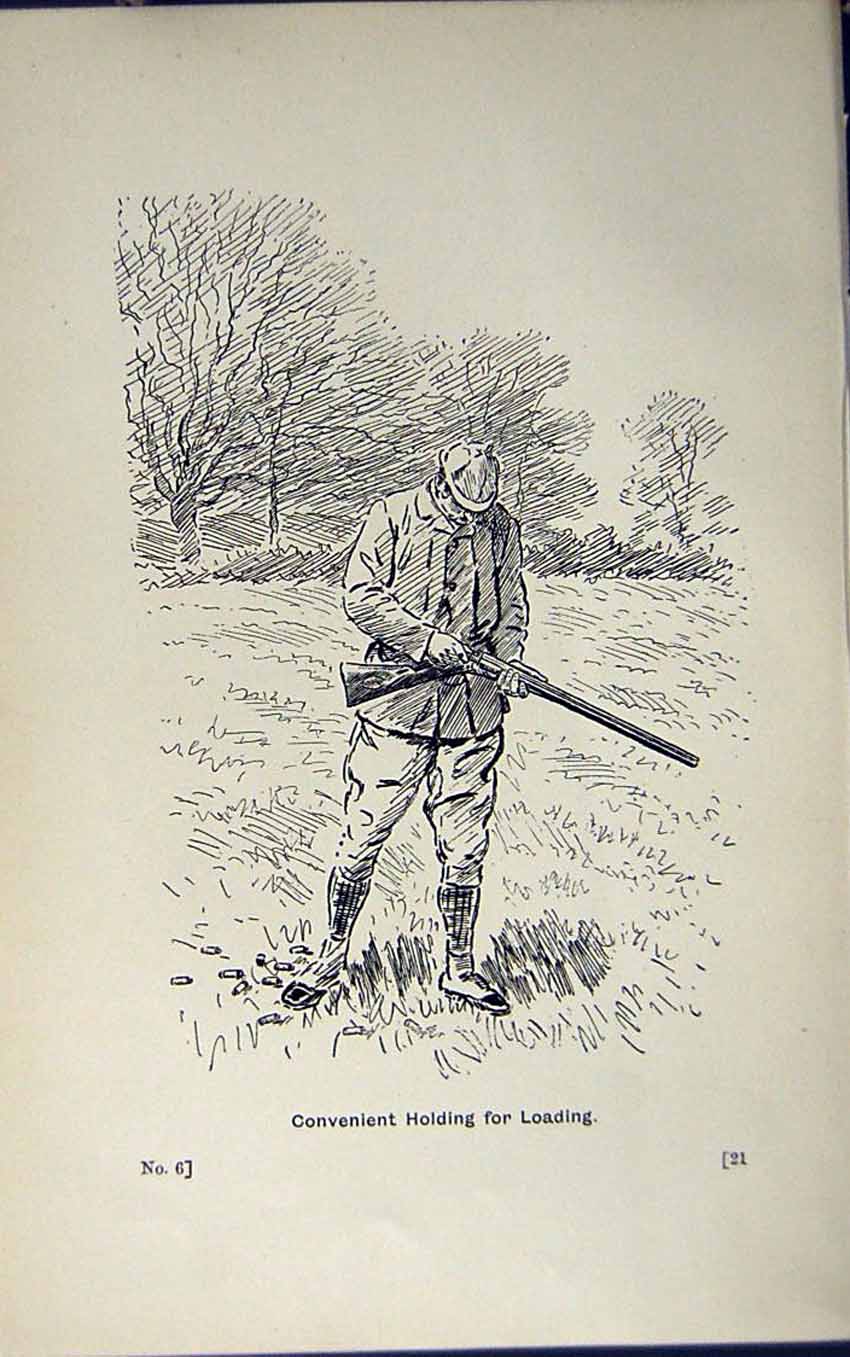 Antique Old Print *2942 Hunting Sport Gun 1889 Art Shooting Charles Lancaster