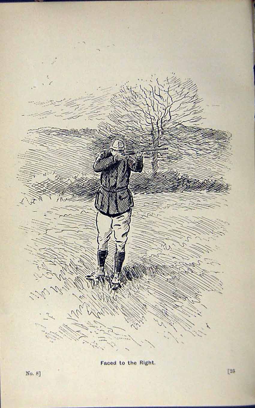 Antique Old Print *2943 1889 Art Shooting Charles Lancaster Hunting Birds Gun