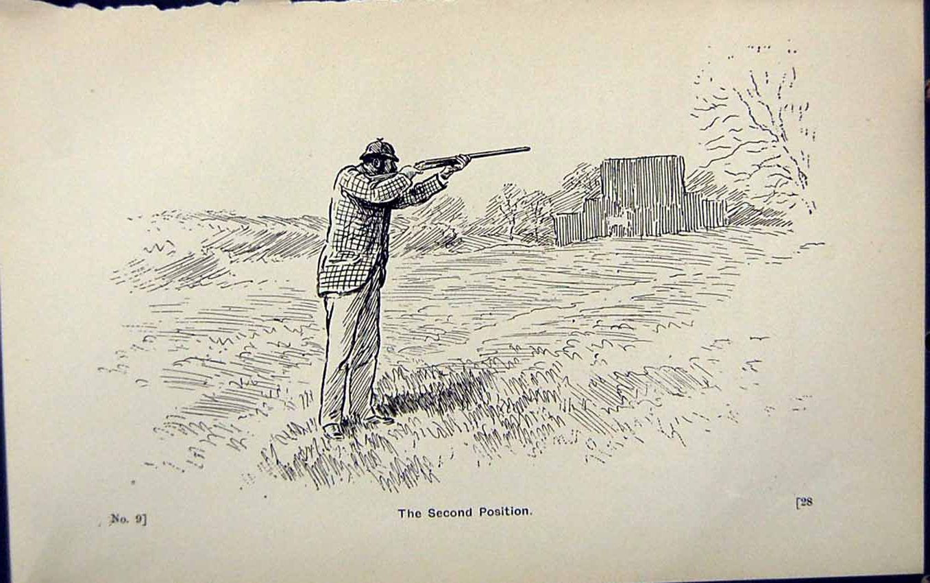 Antique Print Ref.814 1889 Art Shooting Charles Lancaster Hunting Birds Gun