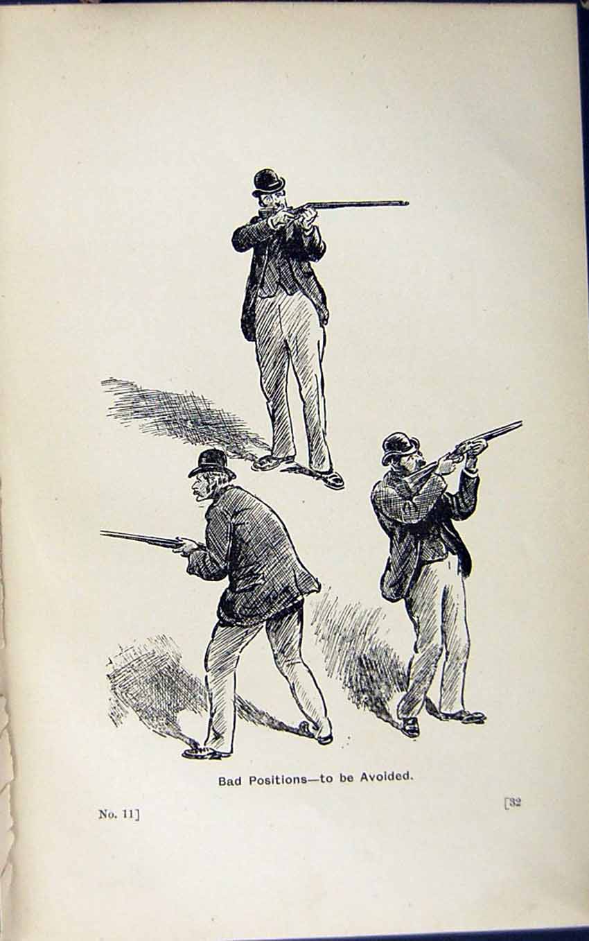 Antique Print Ref.815 1889 Art Shooting Charles Lancaster Hunting Birds Gun
