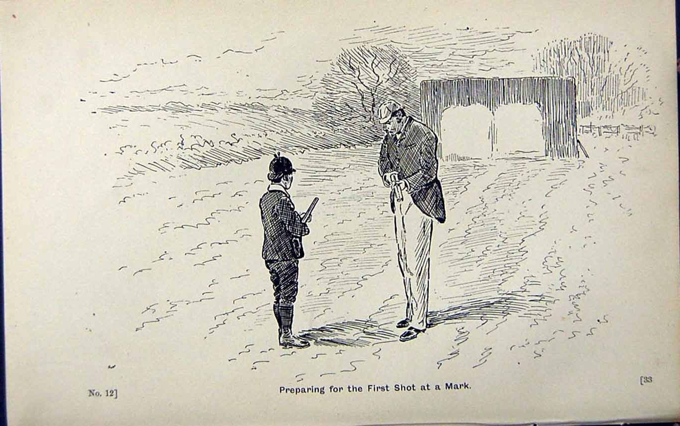 Antique Print Ref.816 1889 Art Shooting Charles Lancaster Hunting Birds Gun
