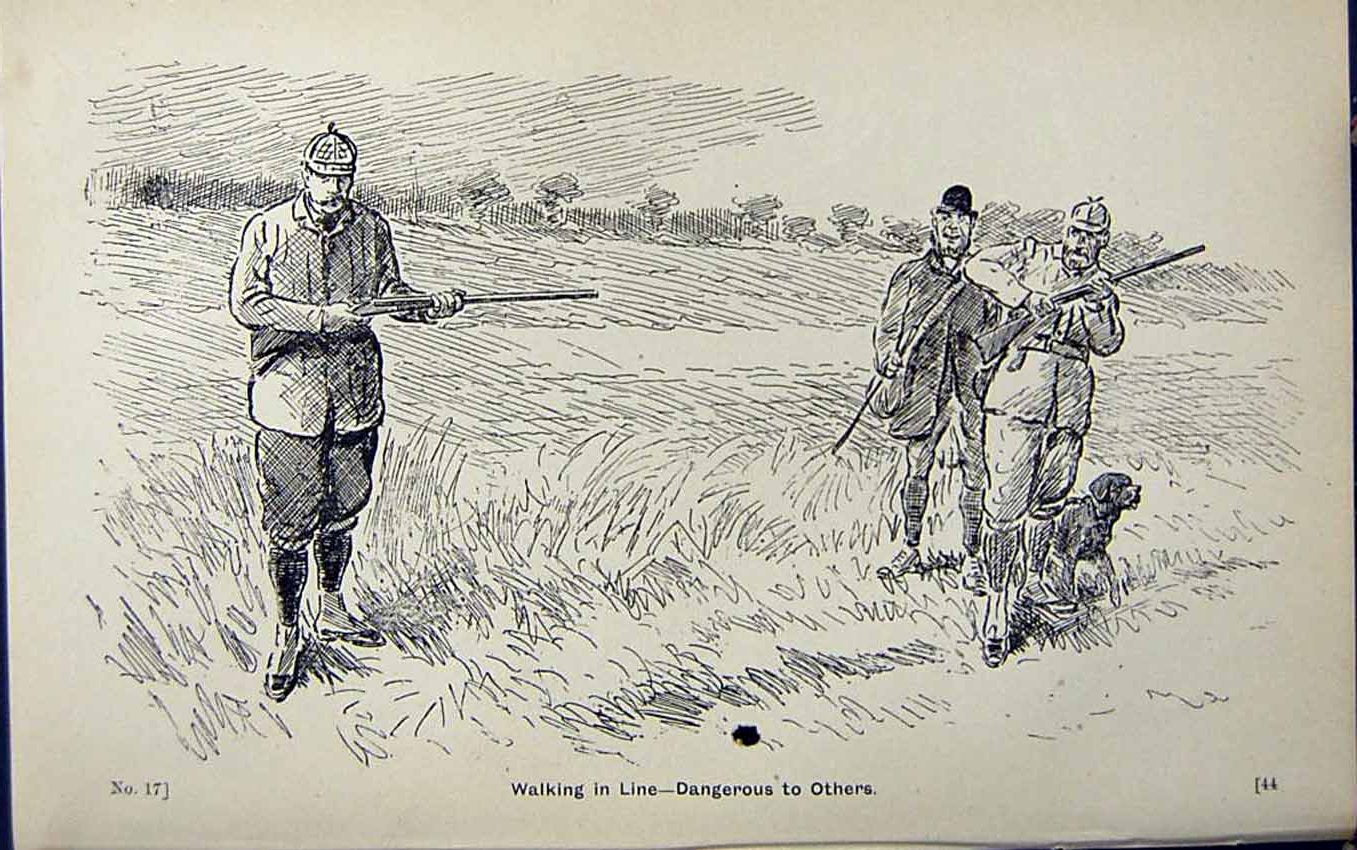 Antique Print *2947 Hunting Sport Birds 1889 Art Shooting Charles Lancaster