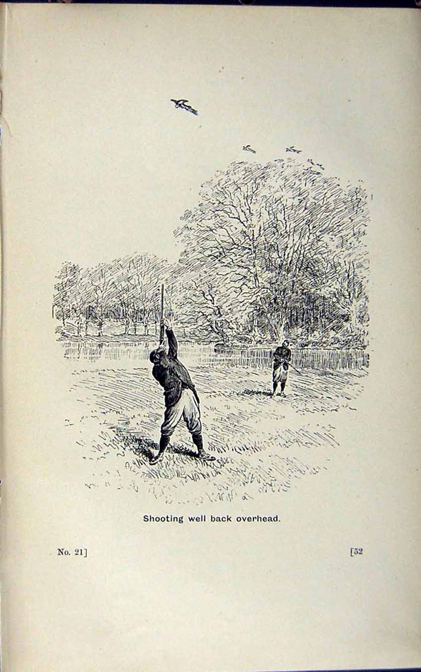 Old Print Ref.821 1889 Art Shooting Charles Lancaster Hunting Sport Birds