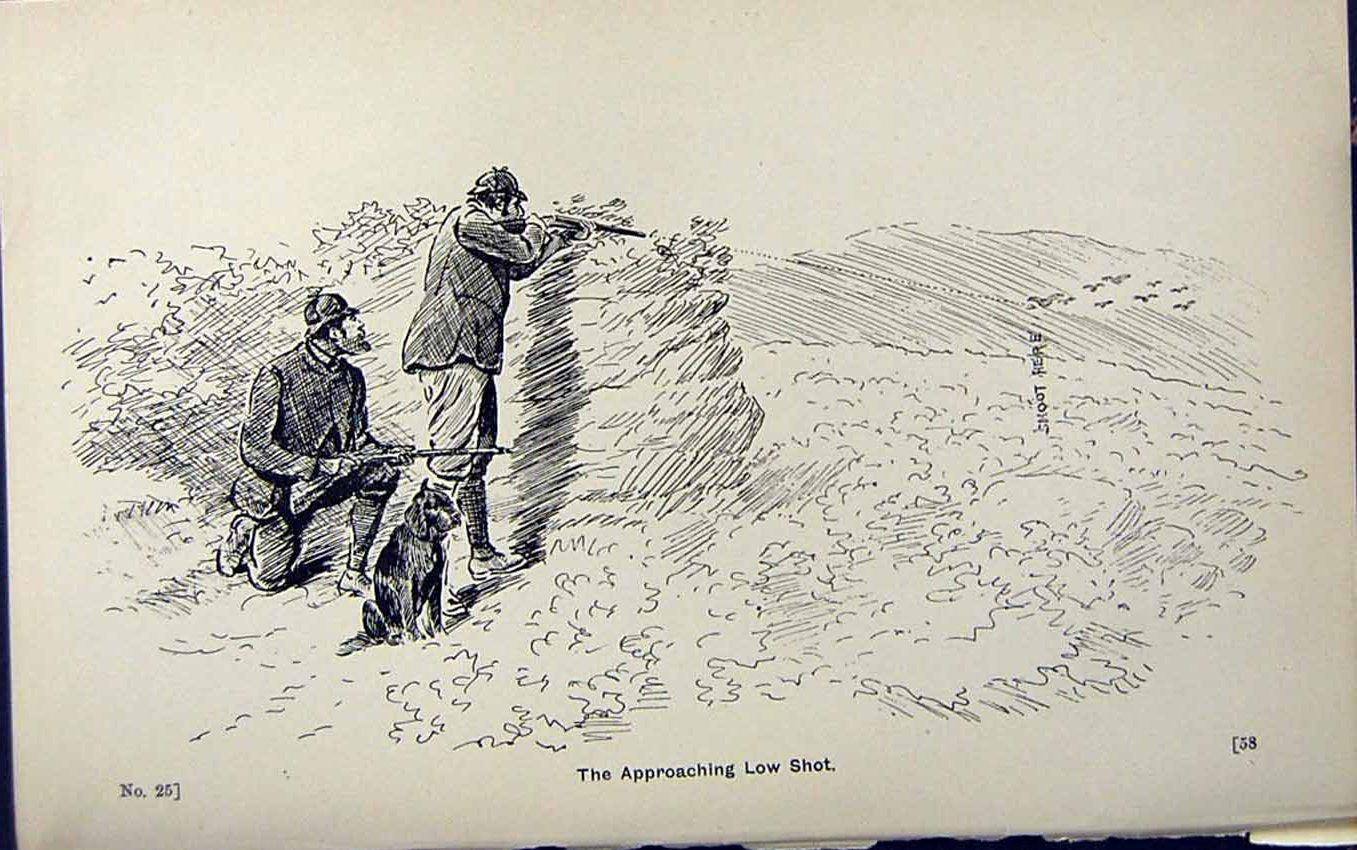 Old Print Ref.825 1889 Art Shooting Charles Lancaster Hunting Sport Birds