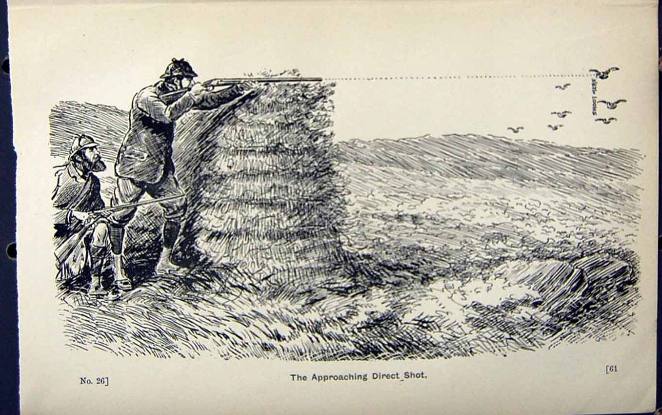 Old Print Ref.826 1889 Art Shooting Charles Lancaster Hunting Sport Birds